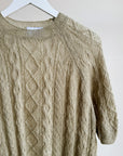 Moss Sheer Cable Knit Tee