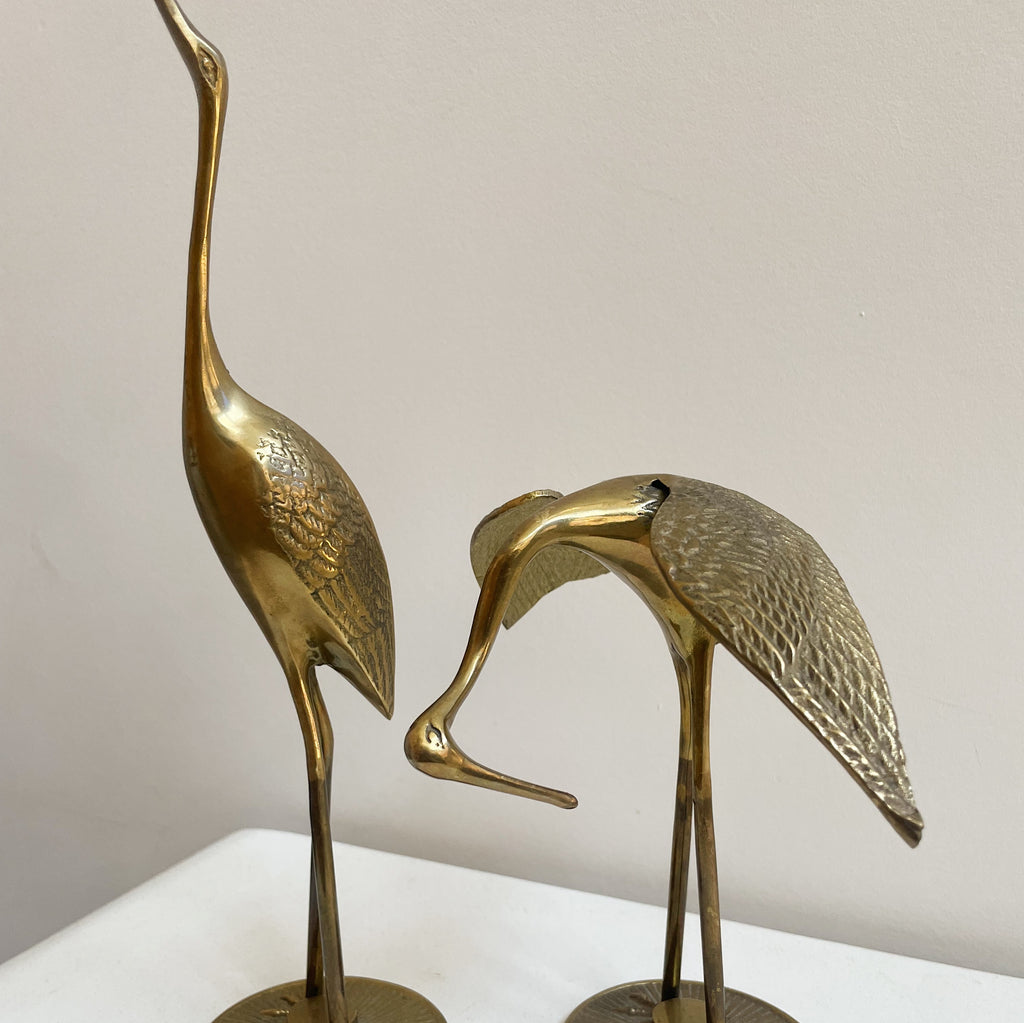 Brass Heron Sculptures