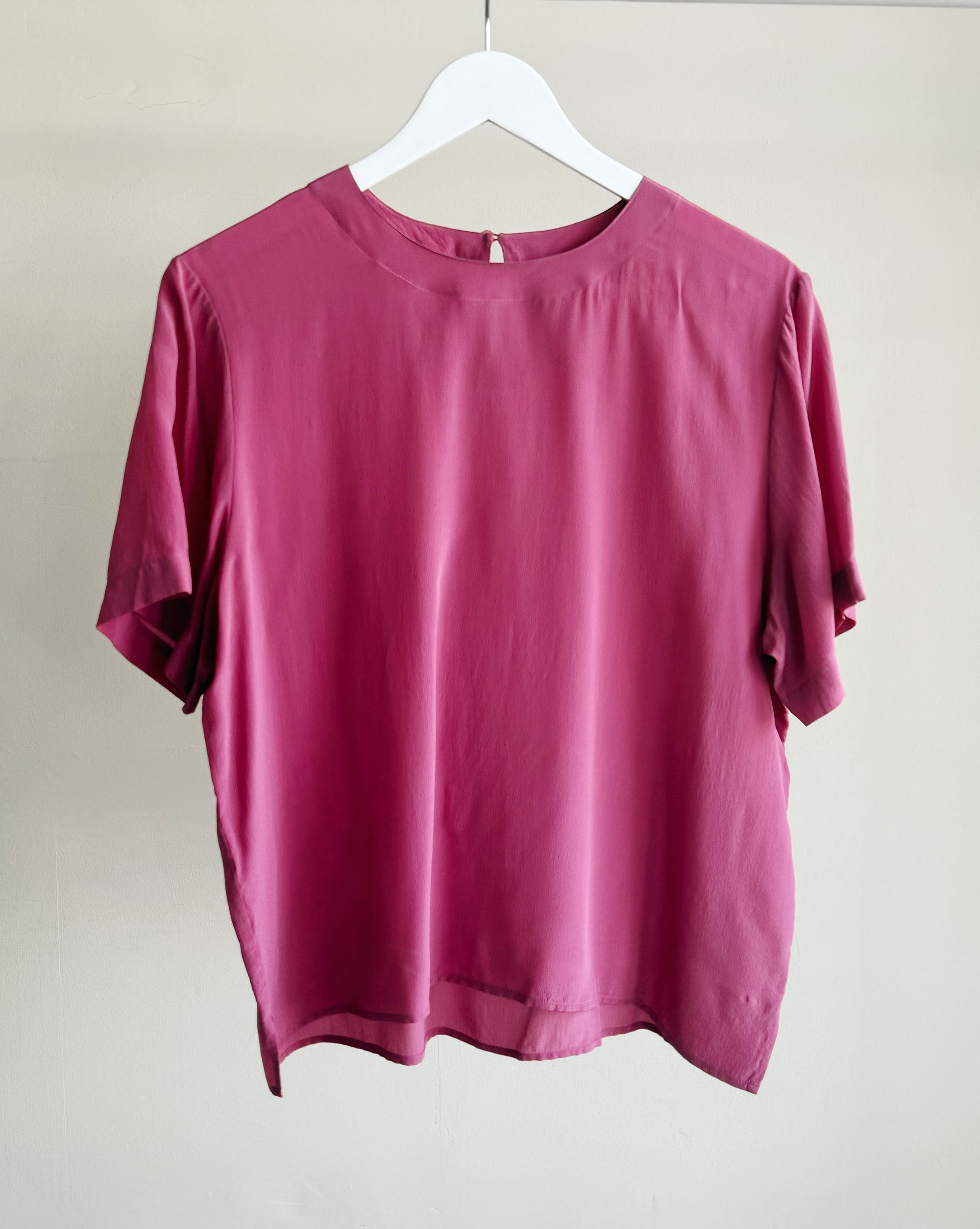 Fuchsia Silk Boxy Tee