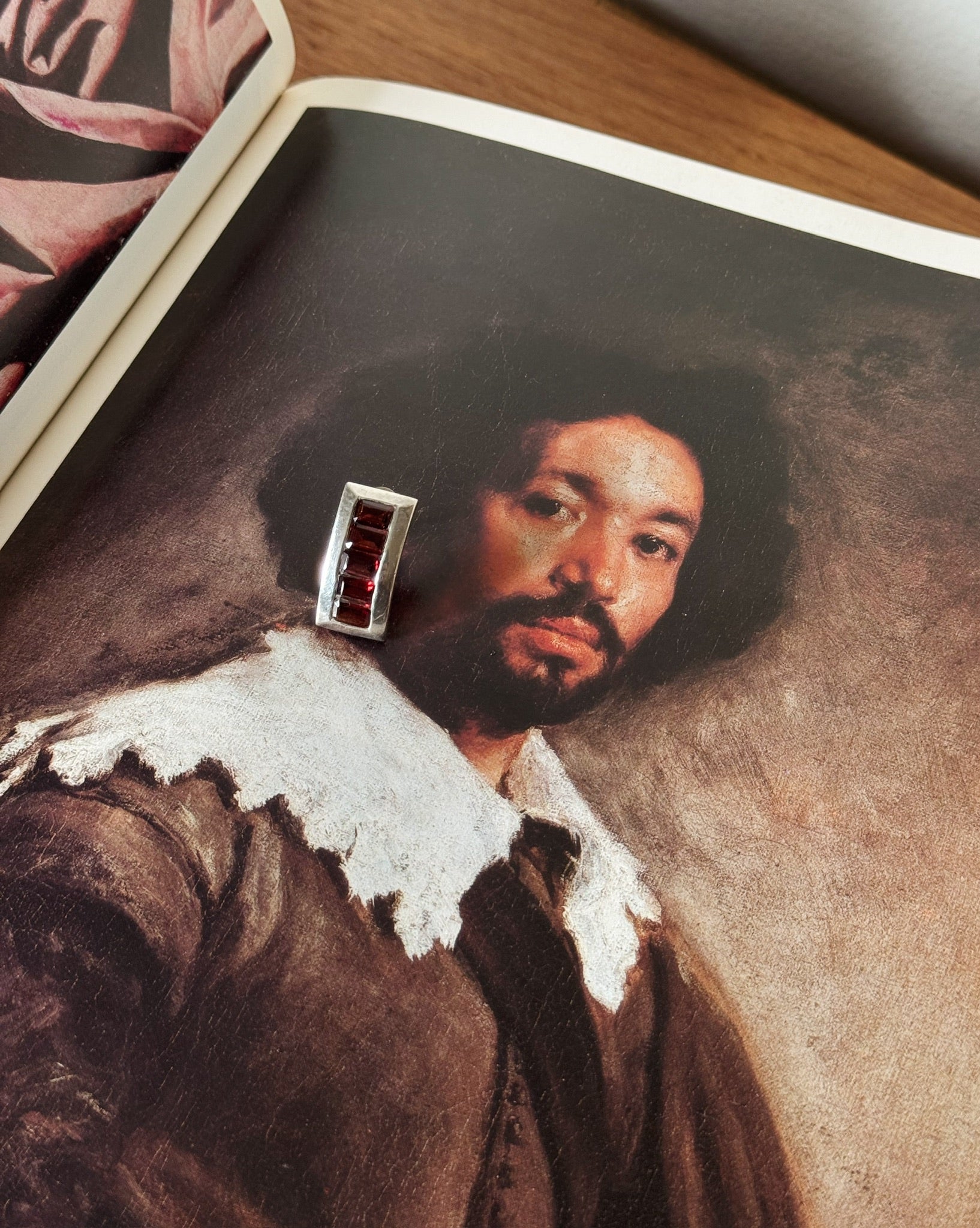 Vintage Silver Ruby Rectangle Earrings - Hey Jude