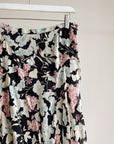 Midnight Floral Silk Midi Skirt