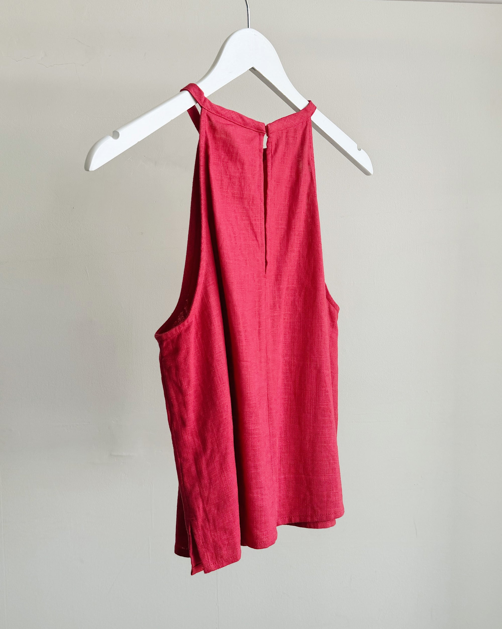 Berry Linen Halter Top