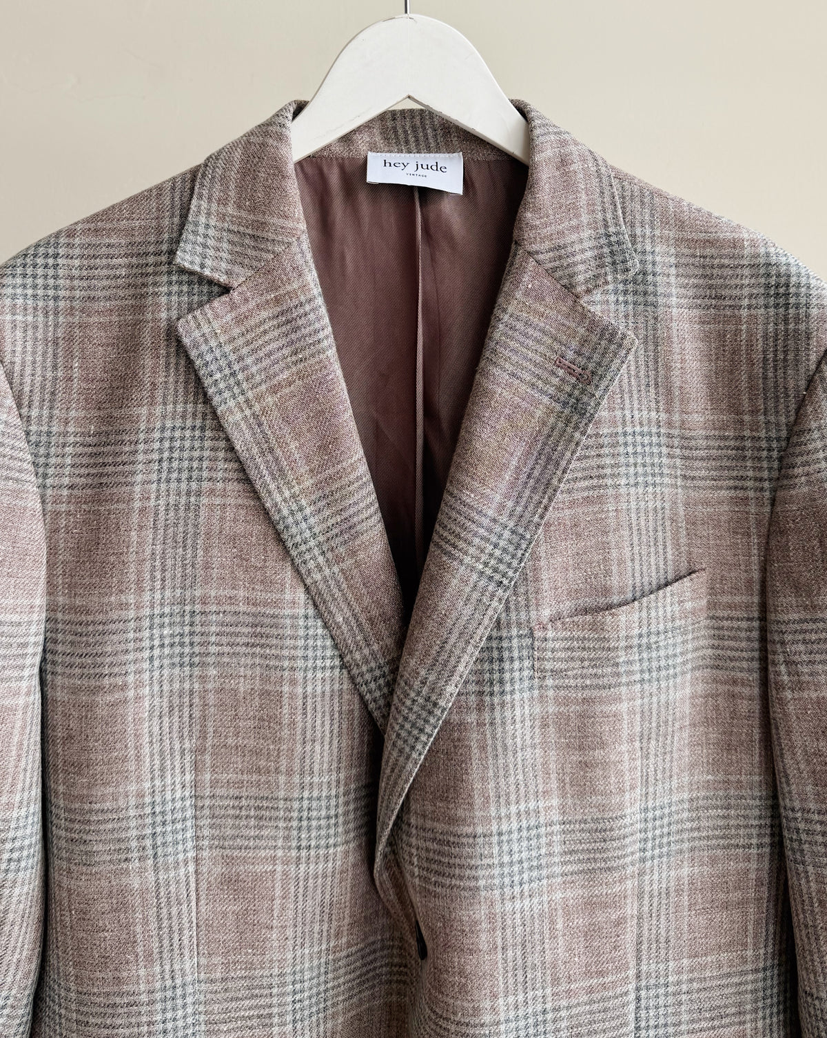 Dusty Lavender Linen + Wool Plaid Blazer - Hey Jude