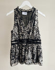 Abstract Silk Peplum Blouse - Hey Jude