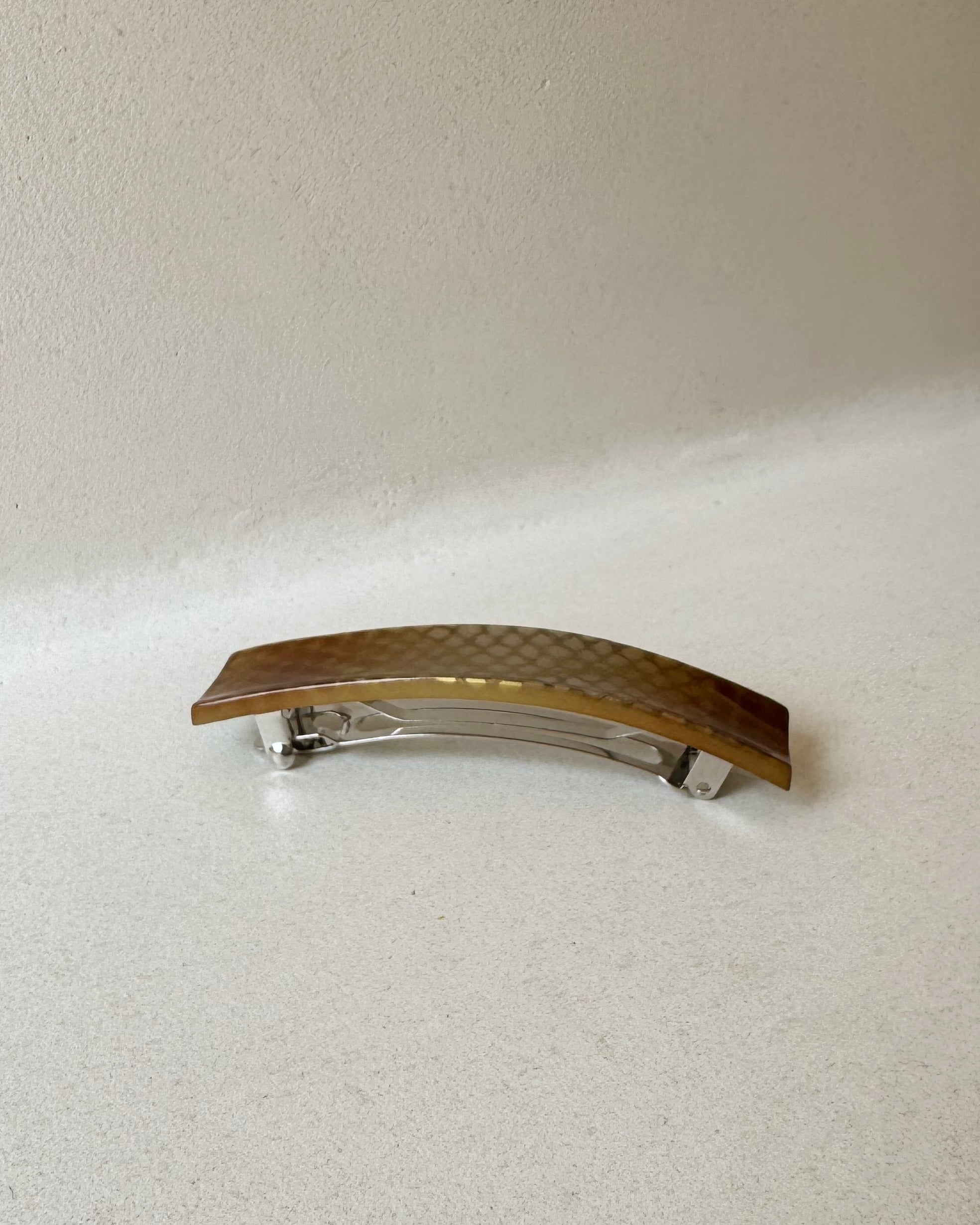 Parcelona | French Golden Beige Rectangle Hair Barrette - Hey Jude