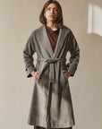 Gray Wool Wrap Coat