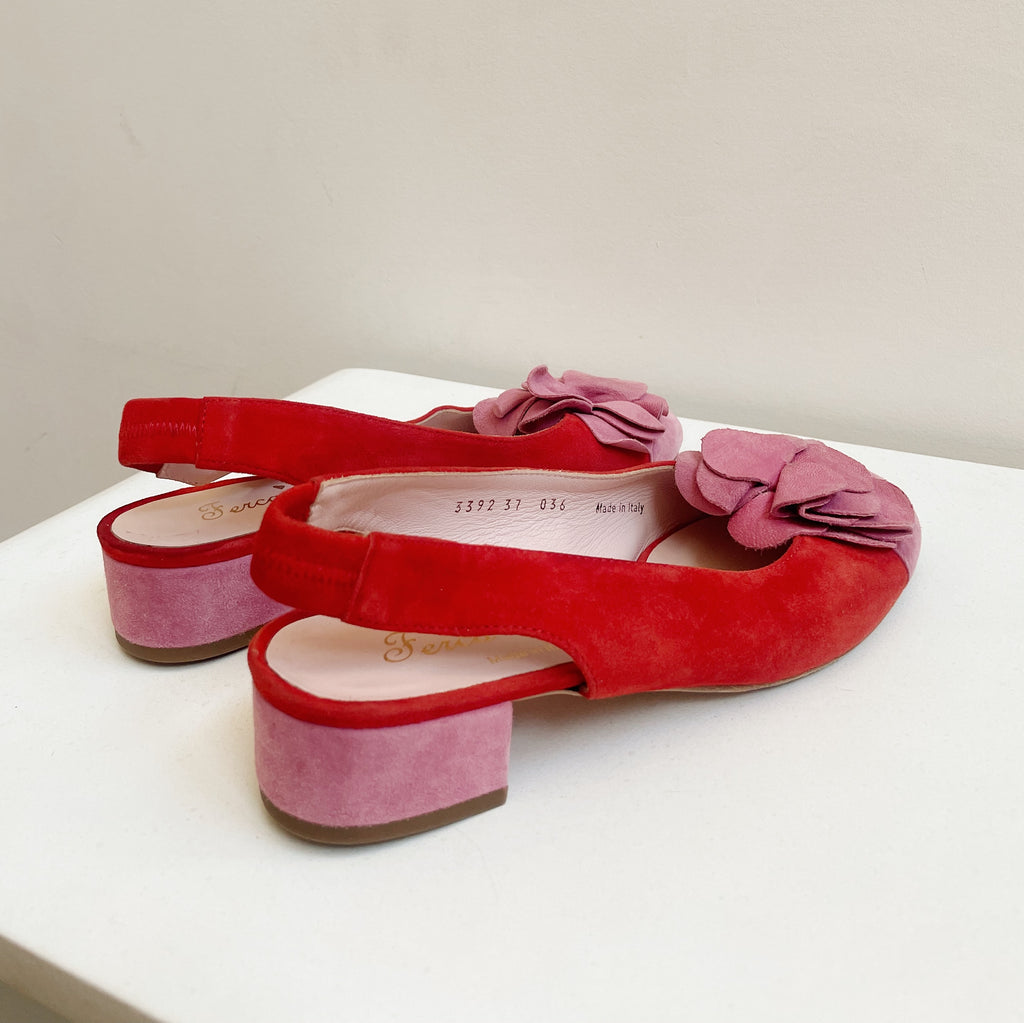 Rose Suede Ballet Mules | size 6.5