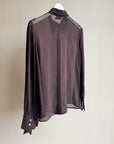 Eggplant Sheer Silk Blouse