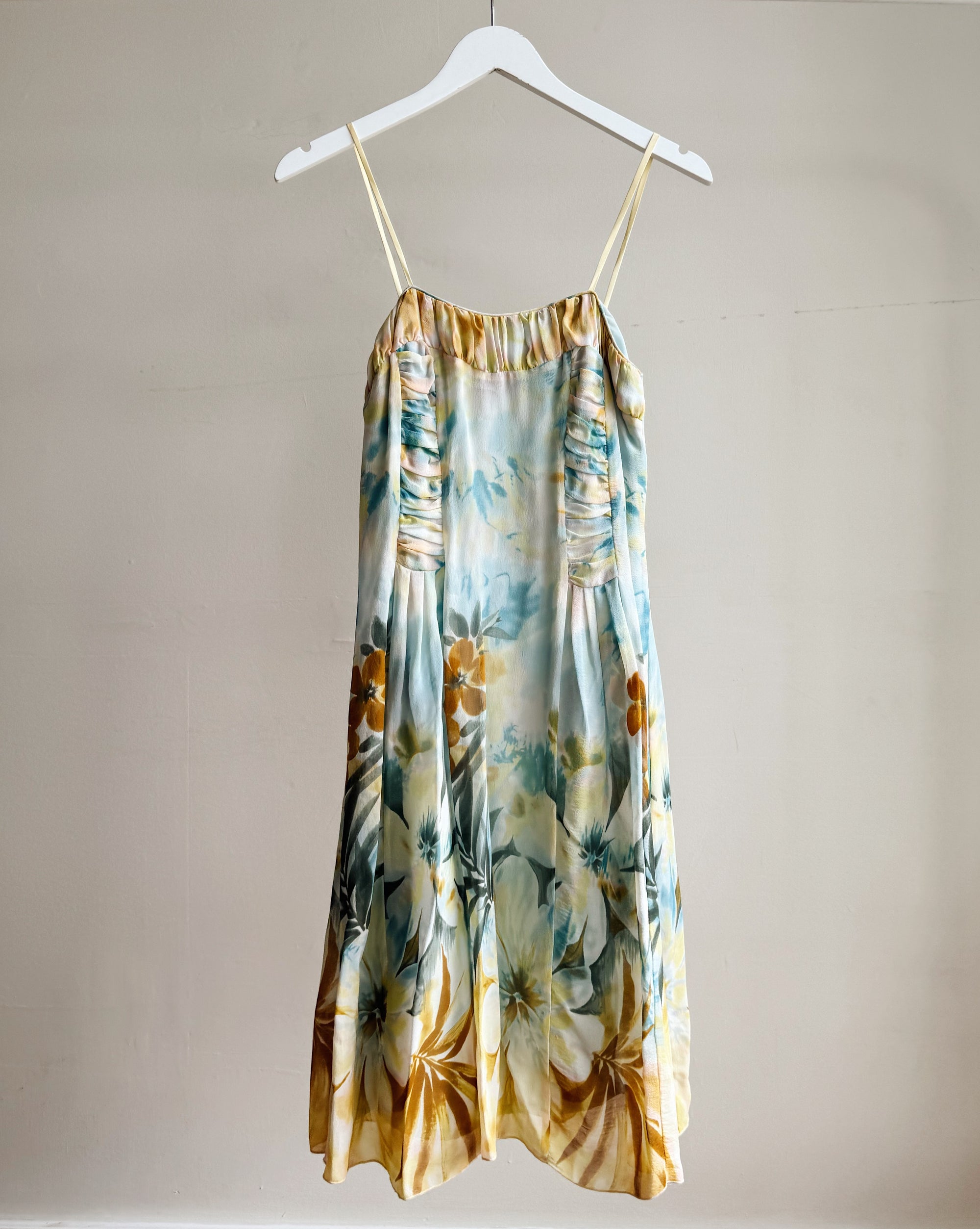 Tropical Ruched Silk Sundess