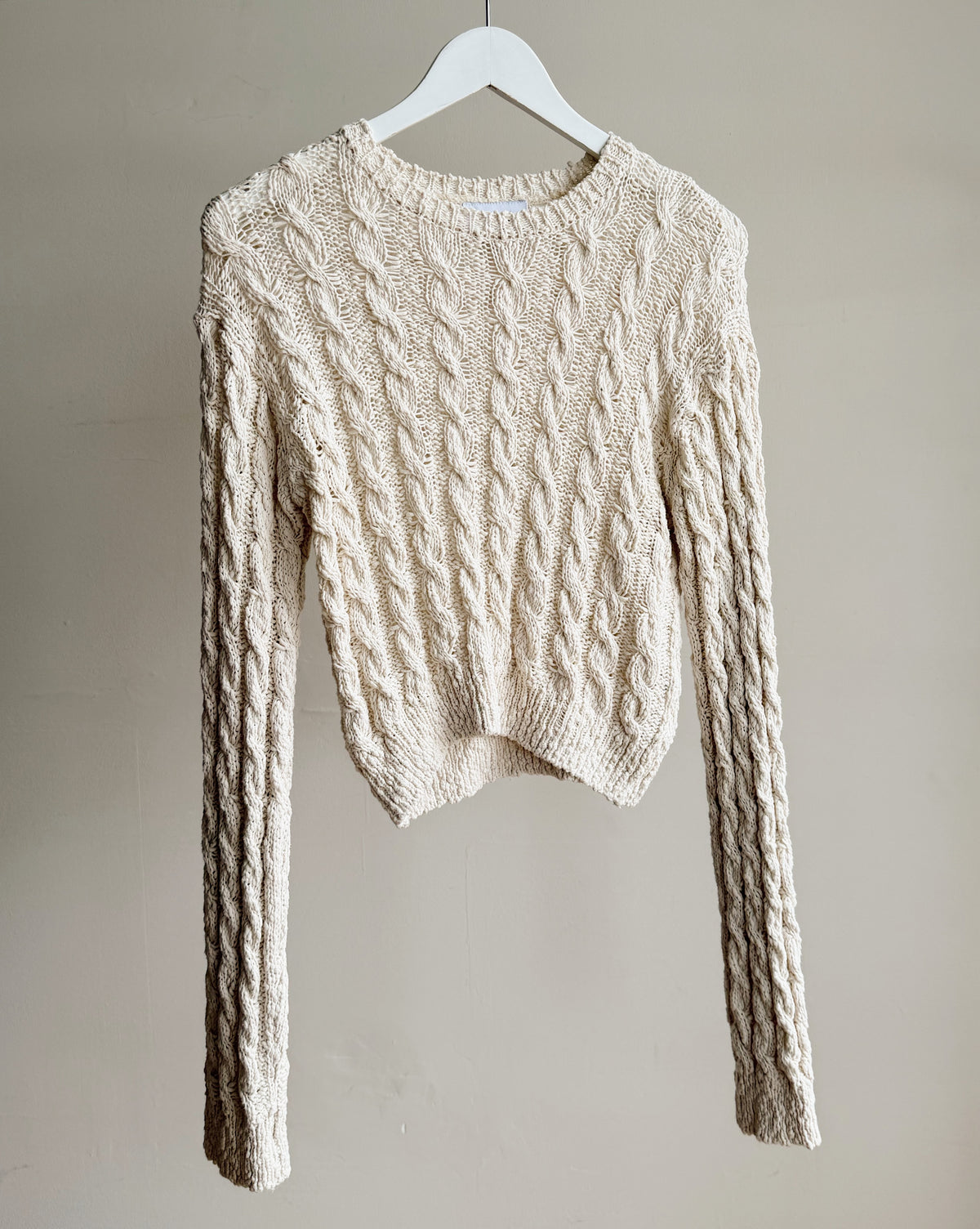 Cream Cable Knit Sweater - Hey Jude