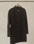 Black Pinstripe Cotton Coat