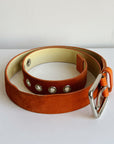 Tangerine Suede Grommet Belt