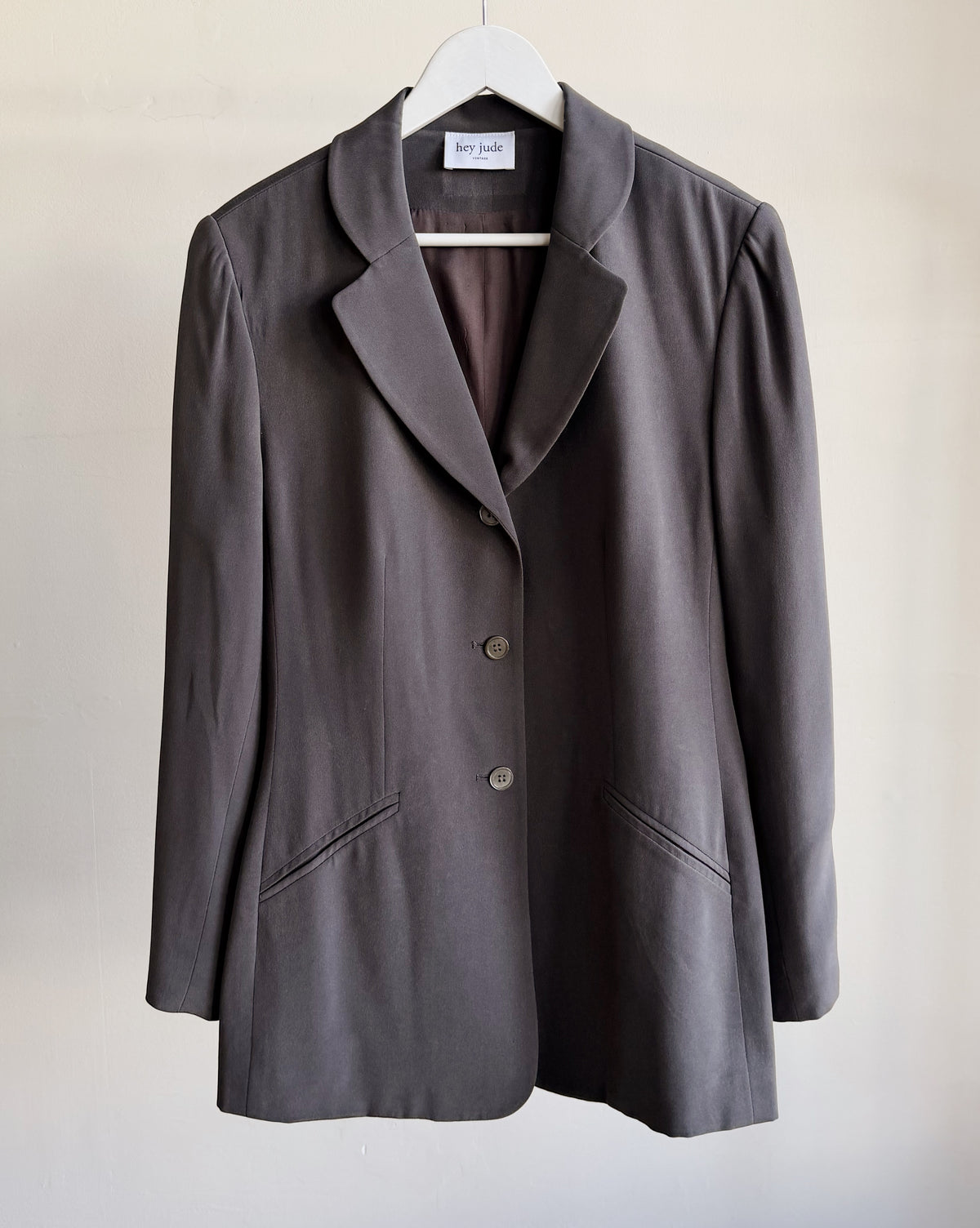 Charcoal Brushed Silk Blazer