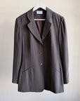 Charcoal Brushed Silk Blazer