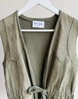 Olive Suede Tie Vest
