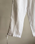 White Linen Tie-Hem Capris