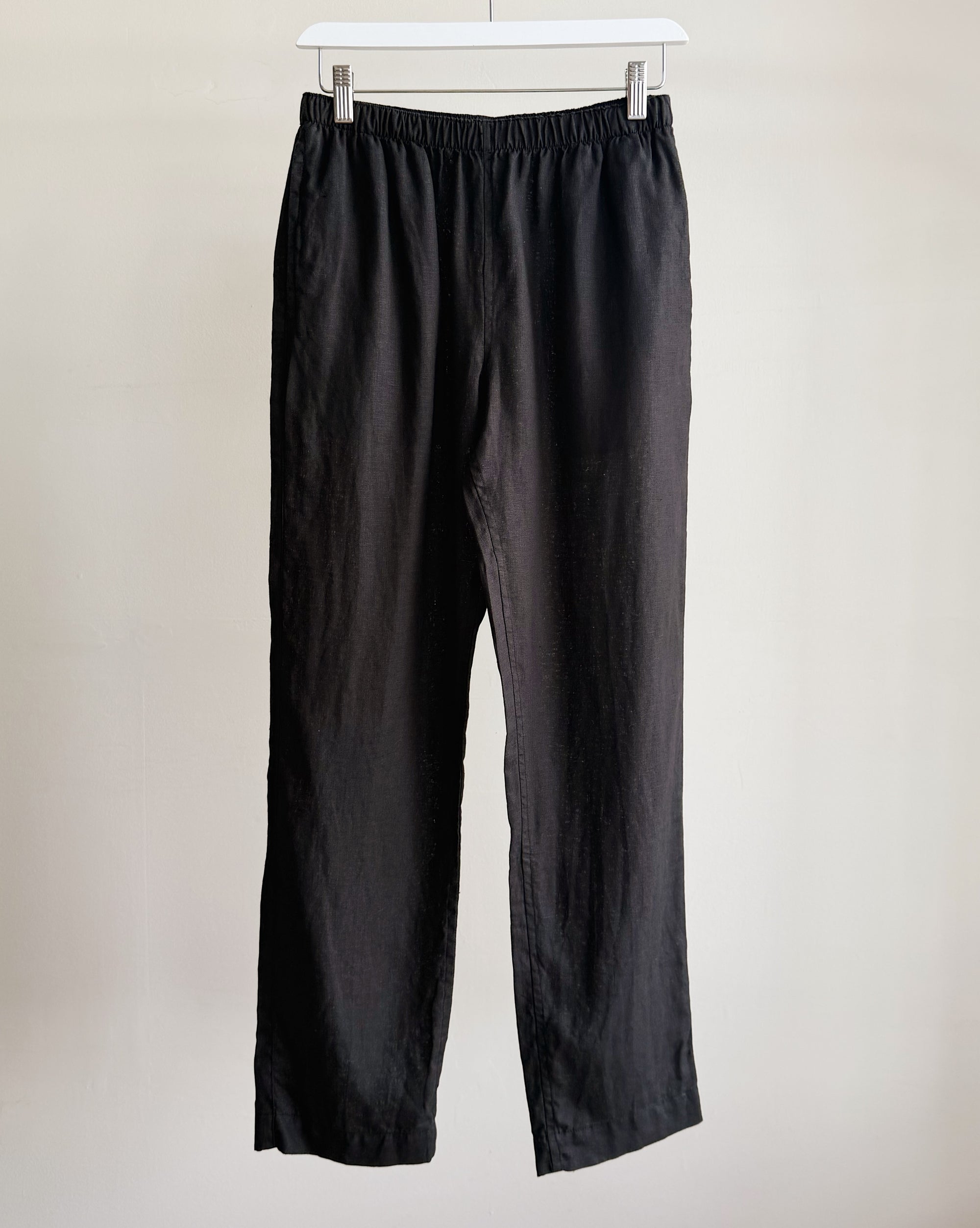 Black Linen Easy Pants