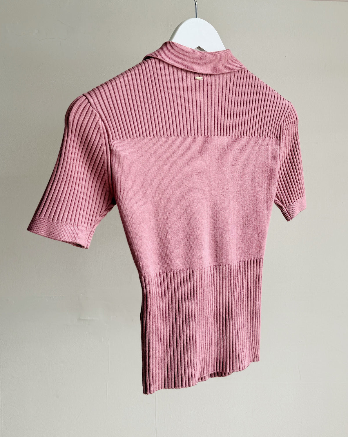 Dusty Rose Ribbed Polo Top - Hey Jude