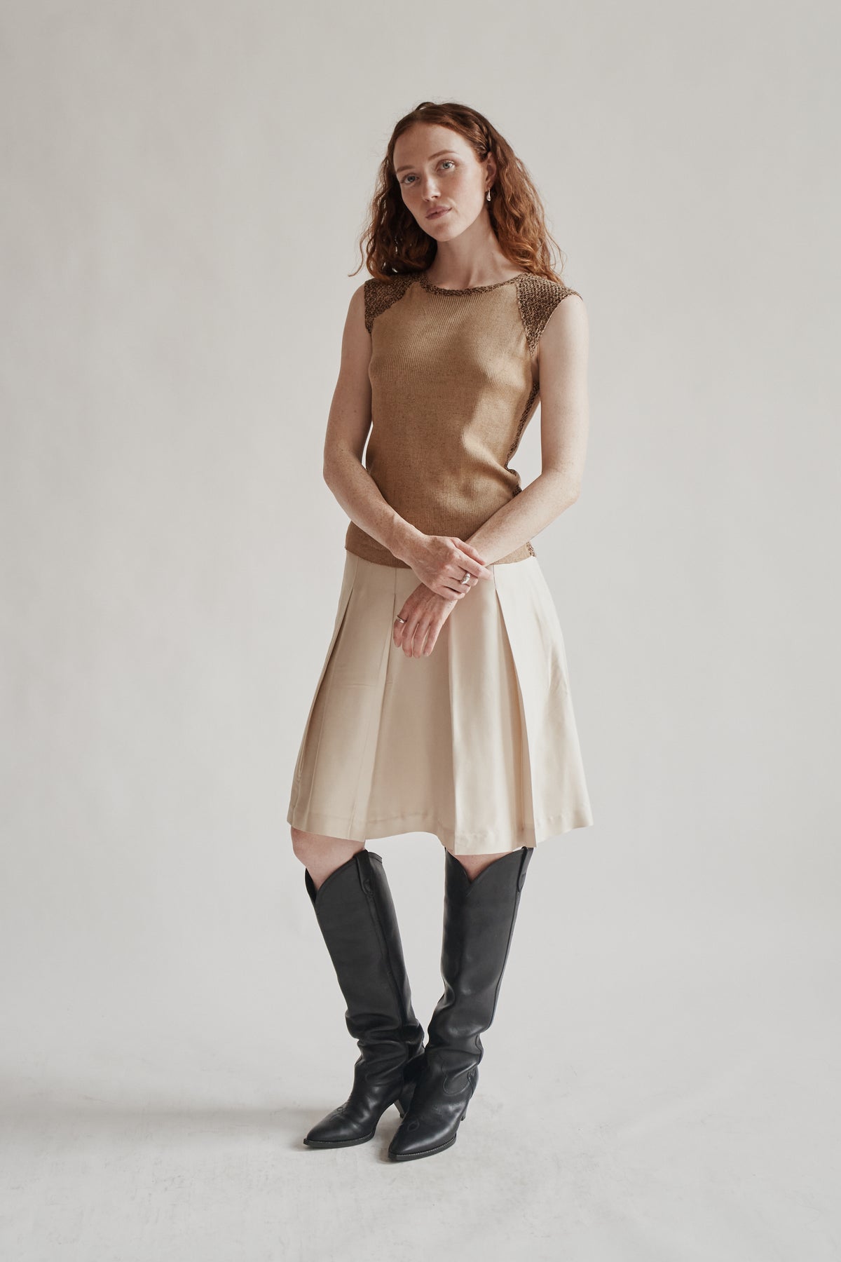 Biscotti Silk Ribbed Net Top - Hey Jude