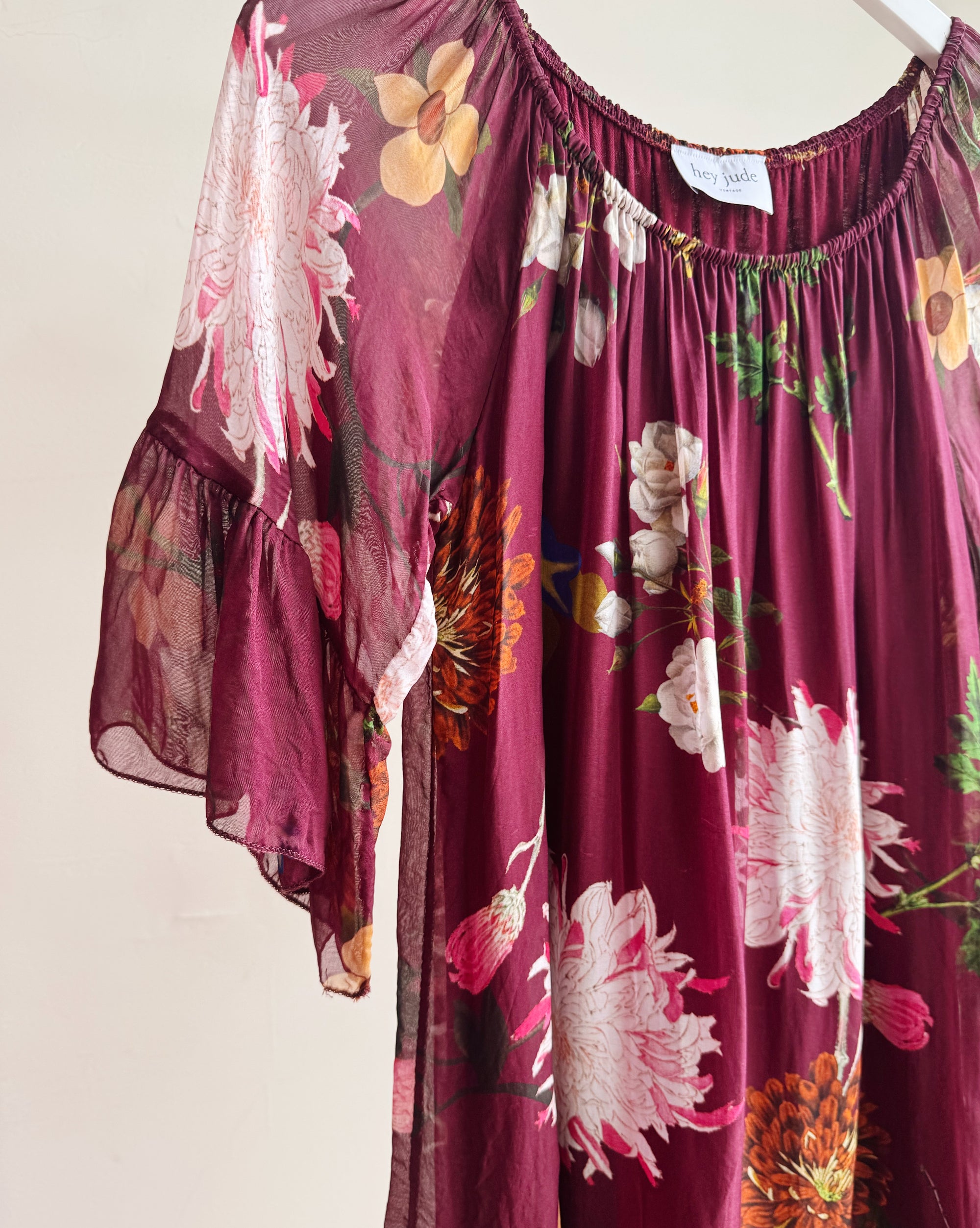 Plum Botanical Silk Blend Dress