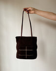 Chocolate Suede Leather Tote