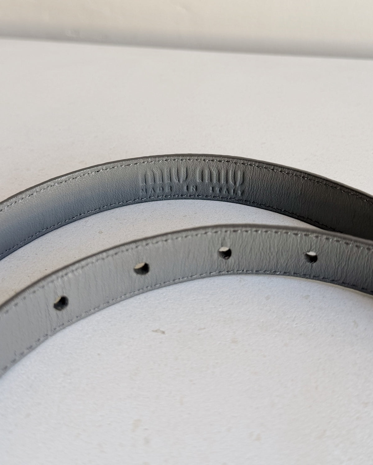 Miu Miu Gray Leather Belt