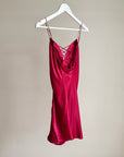 Cranberry Silk Slip Dress