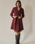 Maroon Tailored Wool Coat