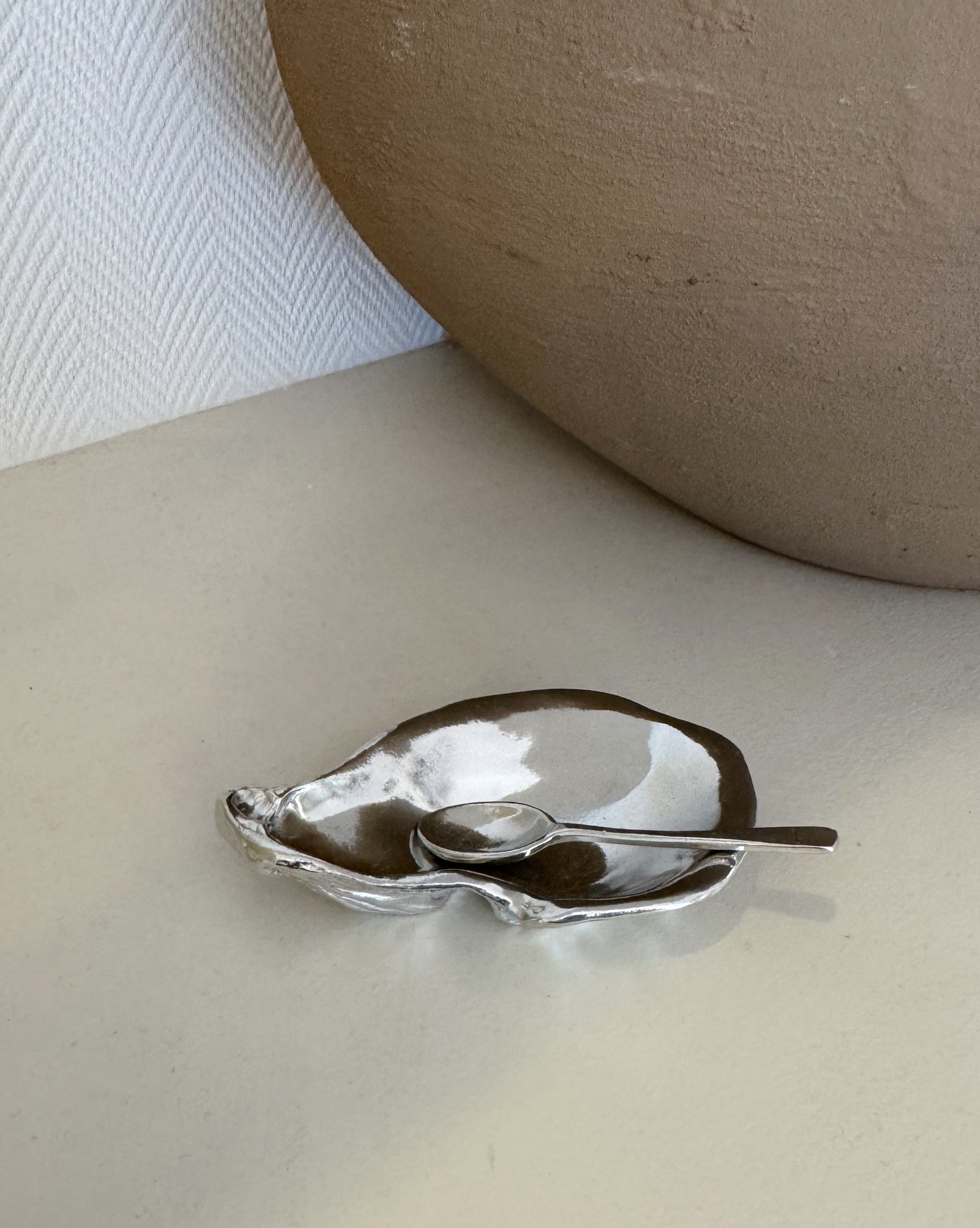 Oyster Shell Salt Cellar with Spoon - Hey Jude