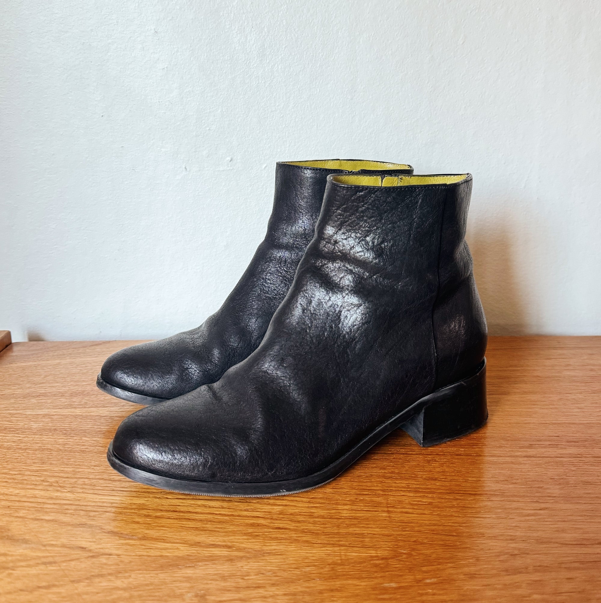 Grigiarancio Black Leather Boots | Size 38 - Hey Jude