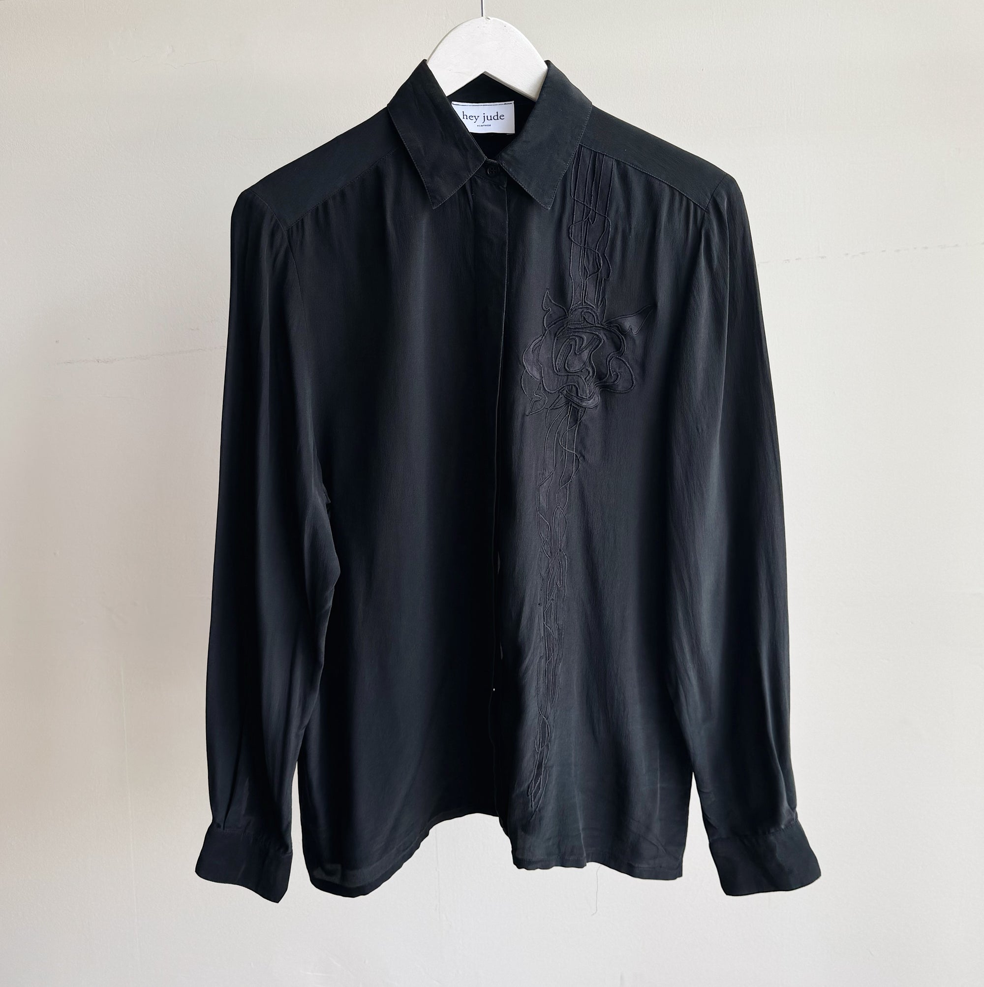 Onyx Brushed Silk Blouse