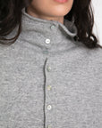 Cubic | Wool Funnel Neck Knit Cardigan in Gray
