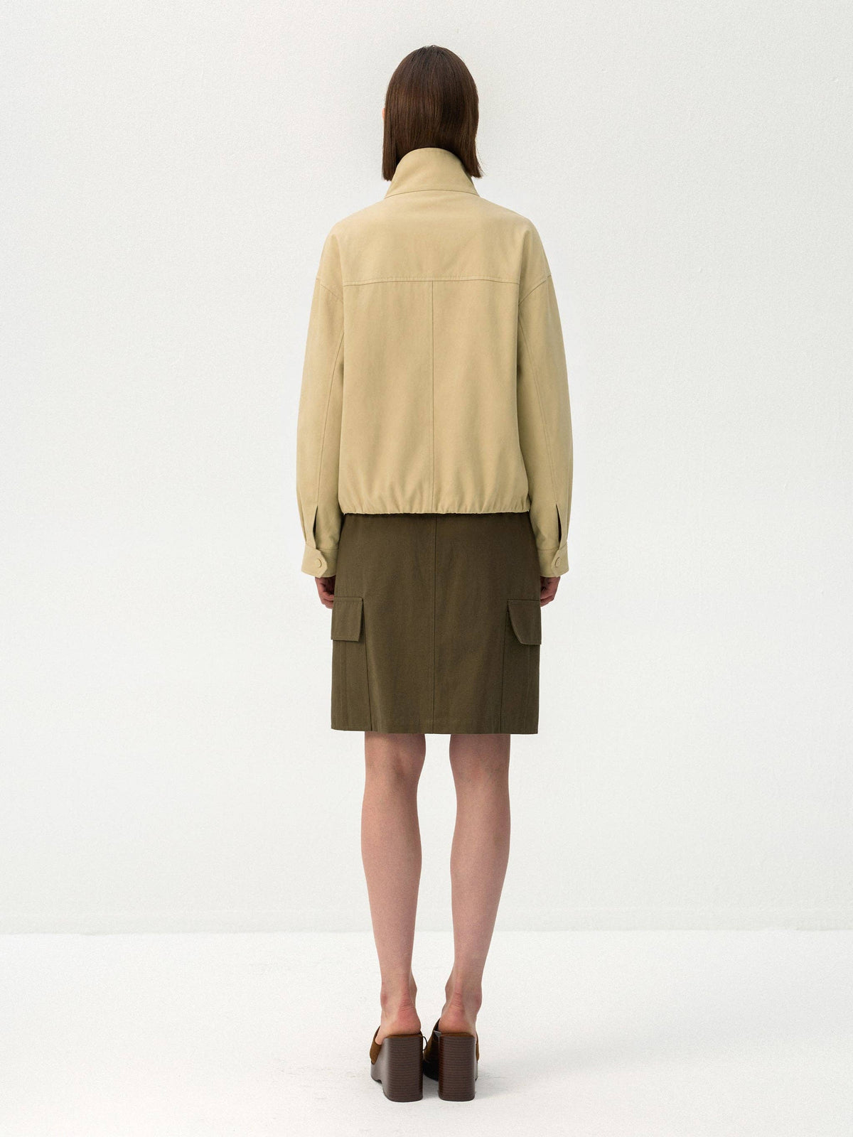 Cubic | Utility Funnel Jacket in Khaki