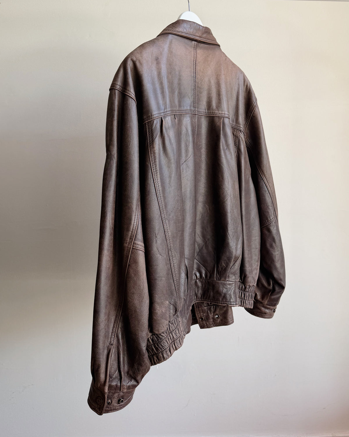 Cocoa Leather Bomber Jacket - Hey Jude