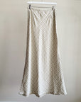 Plaid Linen Bias Cut Maxi Skirt