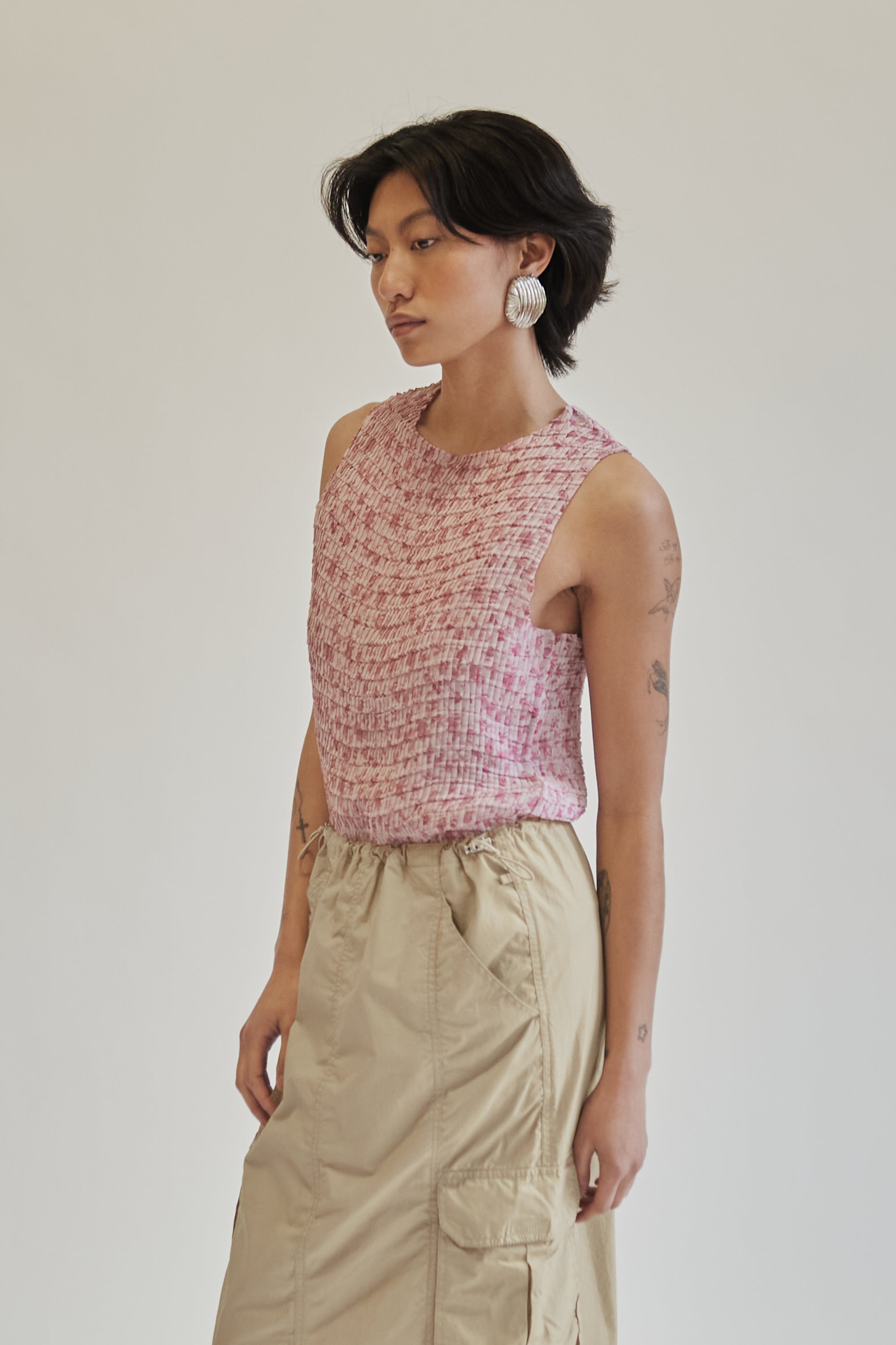Sakura Textured Pleat Tank - Hey Jude