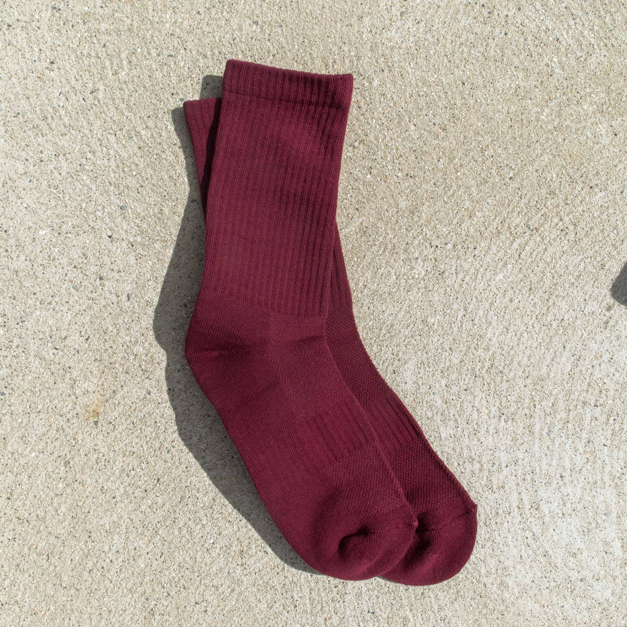 Bondoodle - Ribbed Sport Gym Crew Socks in Port Red - Hey Jude