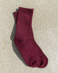 Bondoodle - Ribbed Sport Gym Crew Socks in Port Red - Hey Jude