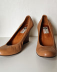 Lanvin Caramel Leather Ballerina Wedges | Size 38.5 - Hey Jude
