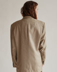 Champage Silk + Wool Pin Dot Blazer
