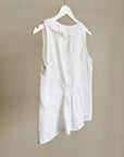 Milk Ruffle Linen Blouse