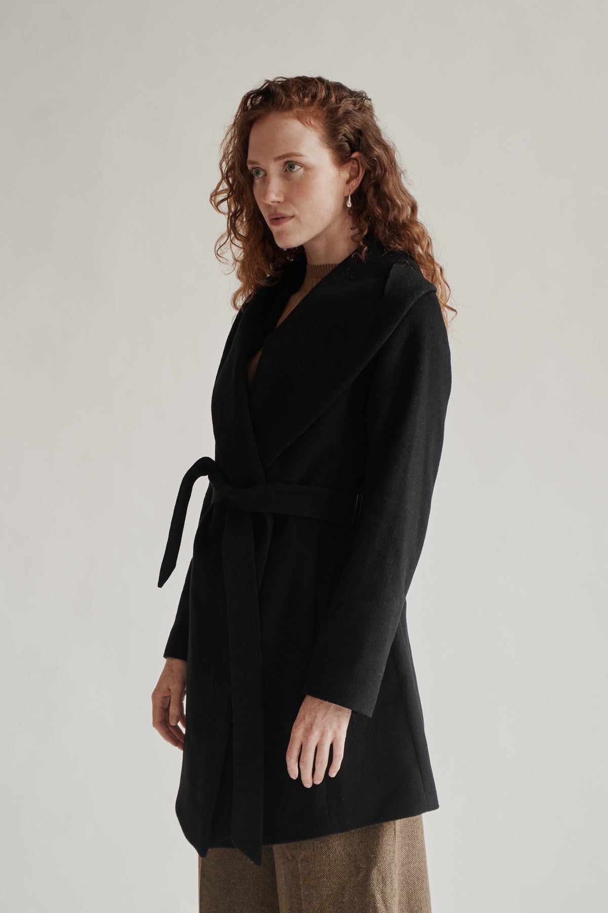 DVF Black Wool Wrap Coat - Hey Jude
