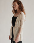 Cream Cotton + Linen Knit Cardigan