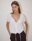 Deiji Studios | Crinkle Top in White - Hey Jude