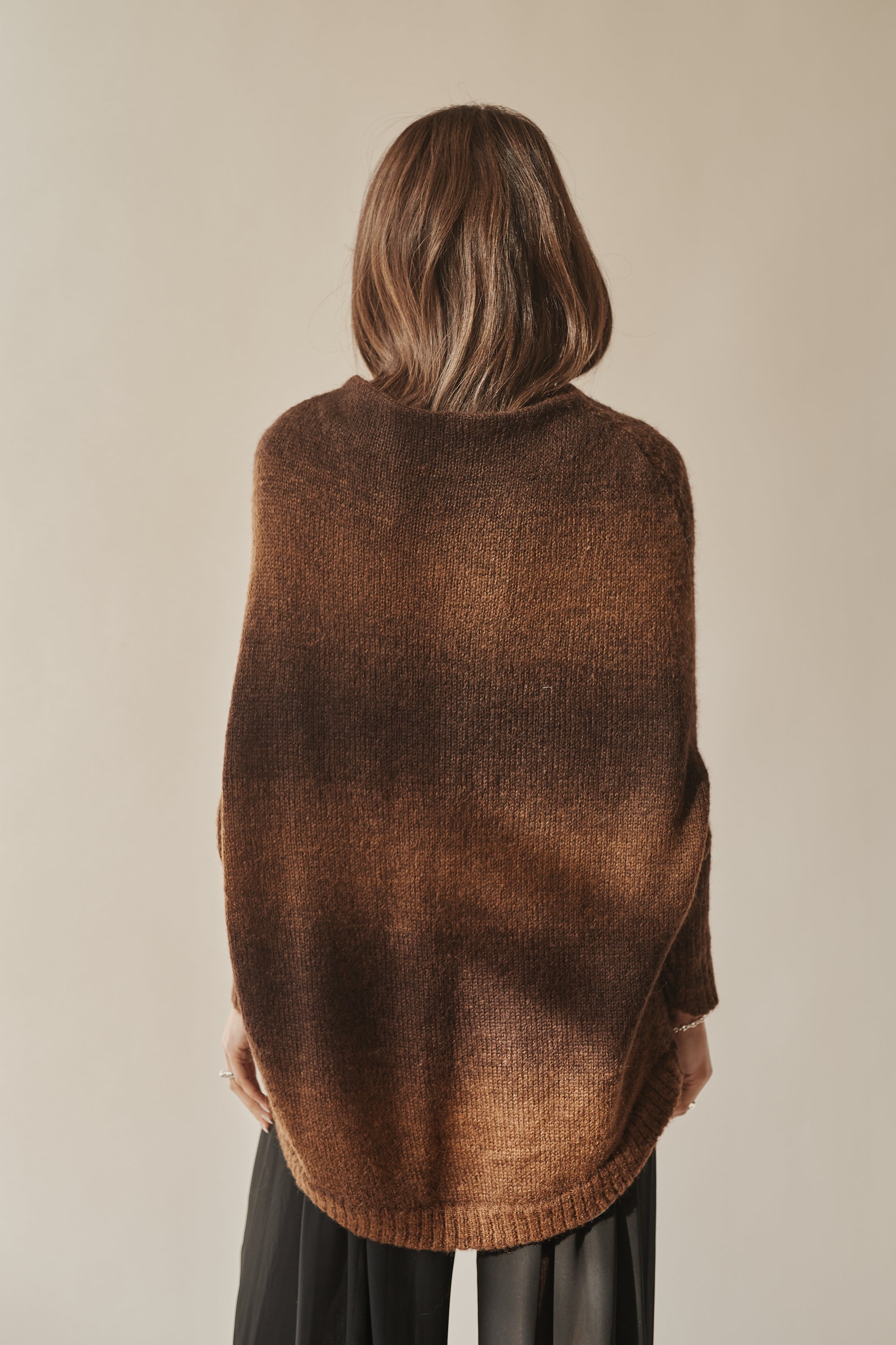 Espresso Mohair Knit Slouch Sweater