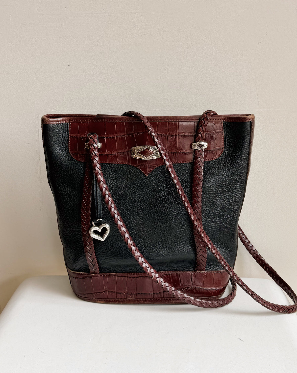 Black + Auburn Braided Leather Tote