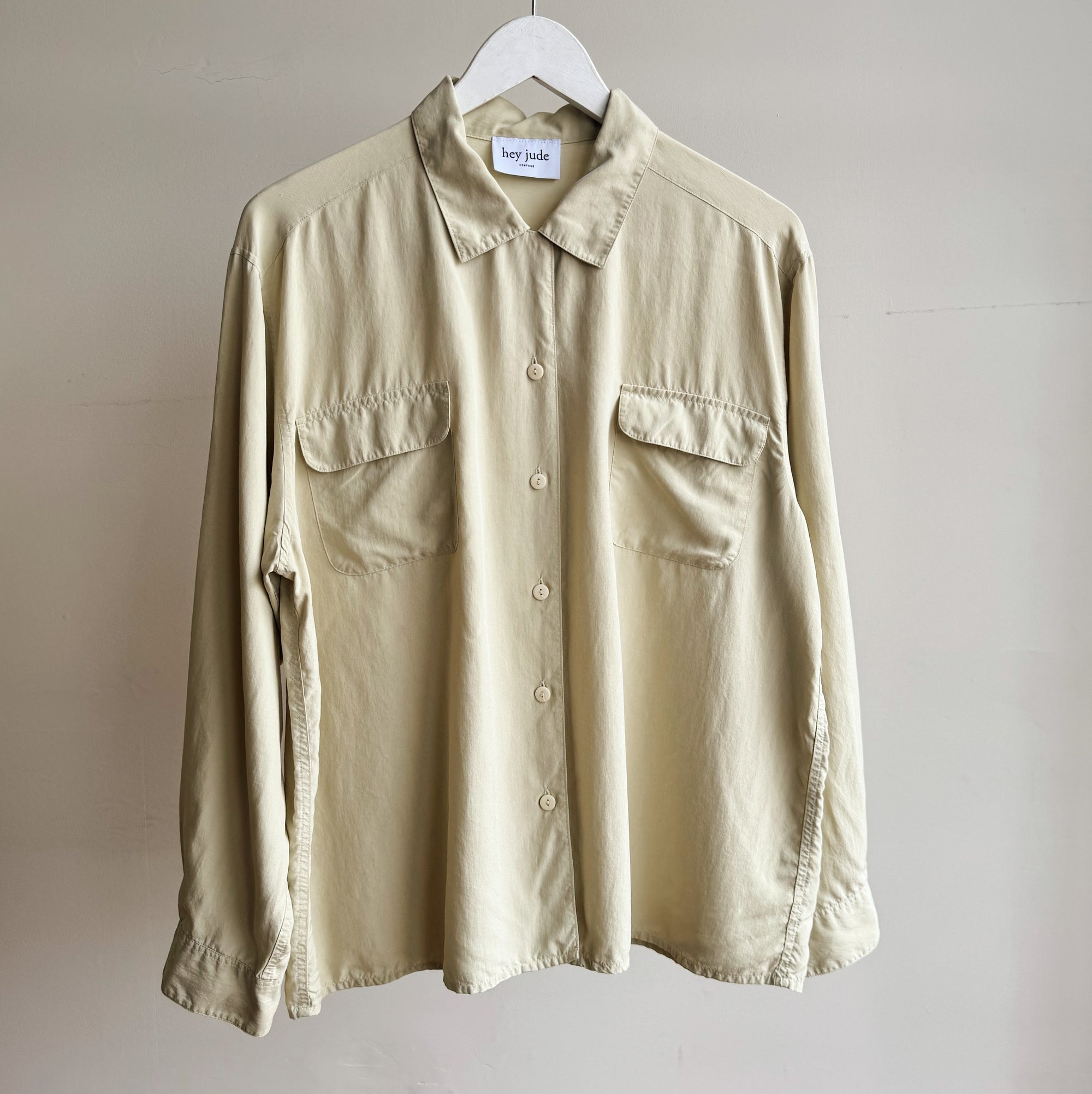 Pale Chartreuse Silk Blouse - Hey Jude
