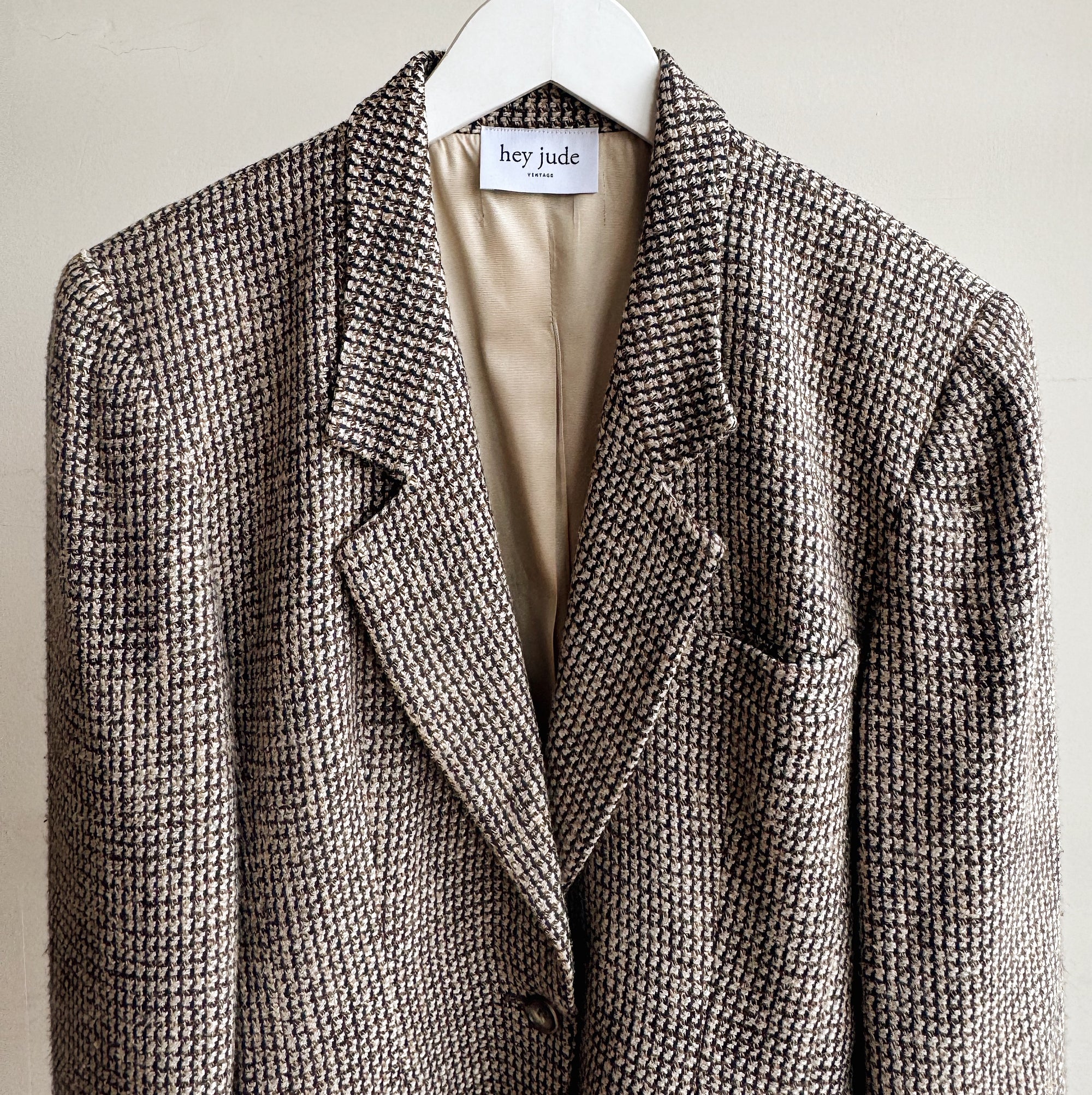Earthy Houndstooth Tailored Blazer - Hey Jude