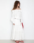 CUBIC - 3D Ruffle Collar Long Sleeve Cotton Blouse: White / UN - Hey Jude