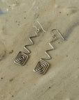 Swirl Abstract Silver Dangle Earrings - Hey Jude